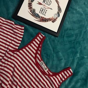 Black Cherry Maternity Red/White Stripe Maxi Dress